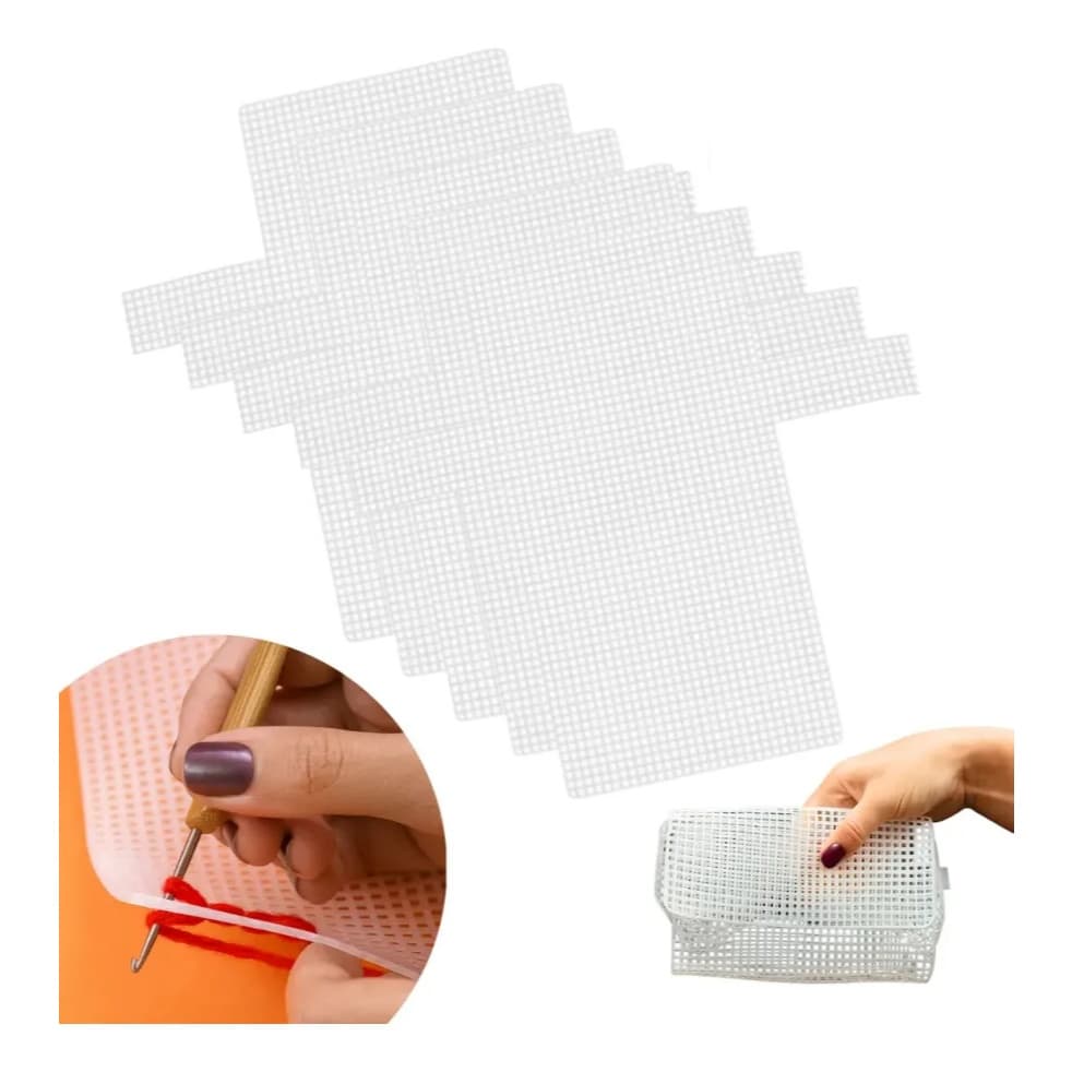 5 Unds Tela Estrutura Para Bolsa De Crochê - Malha Chenille