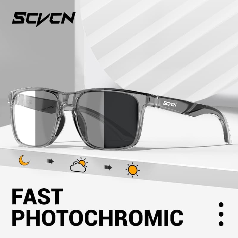Óculos De Sol Fotocromáticos SCVCN , Proteção UV400 , Adequados Para Esportes Ao Ar Livre , Caminhadas , Ciclismo , Esti