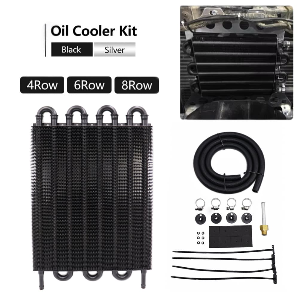 Kit Refrigerador De Óleo Universal De Alumínio , 4 Fileiras , 6 , 8 Radiador , Transmissão Automática , Conversor De Man