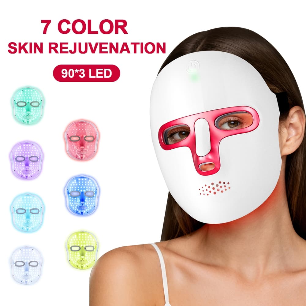 Máscara LED 7 Em 1 facial Photon Skin Beauty Therapy Para Rejuvenescimento E Reparação De Barreiras