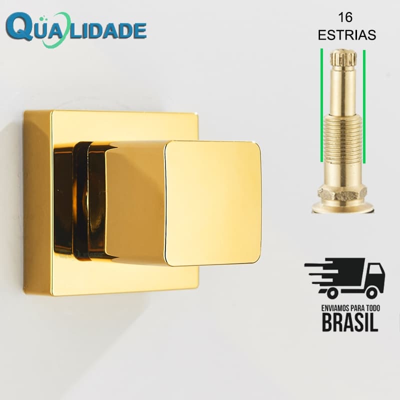 Acabamento Quadrado Para Registro Chuveiro Pressão Gaveta Deca Dourado