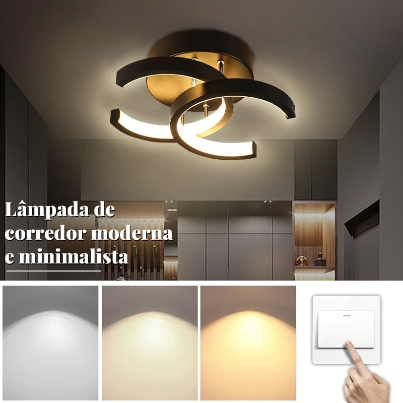 (3 Cores Em 1 Luz) Moderno LED De Teto Pingente Lustre Para Corredor Sala De Estar Quarto