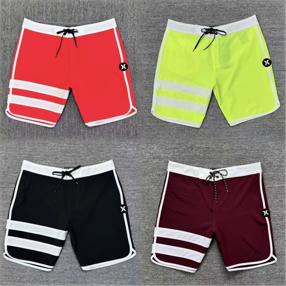 Shorts Elásticos Impermeáveis De Secagem Rápida Masculinos | Calções De Banho Praia Bermuda De Surf Para Homens
