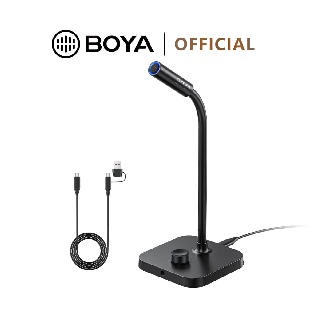BOYA CM40 Microfone De Mesa USB Gooseneck Condensador Jogo De Redução De Ruído Reunião On-Line