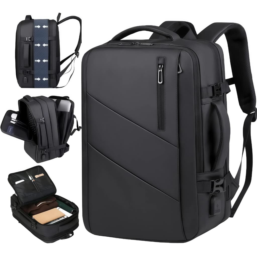 Mochila De Viagem Unissex Multifuncional Impermeável Reforçada Expansível para Trilha Esportiva