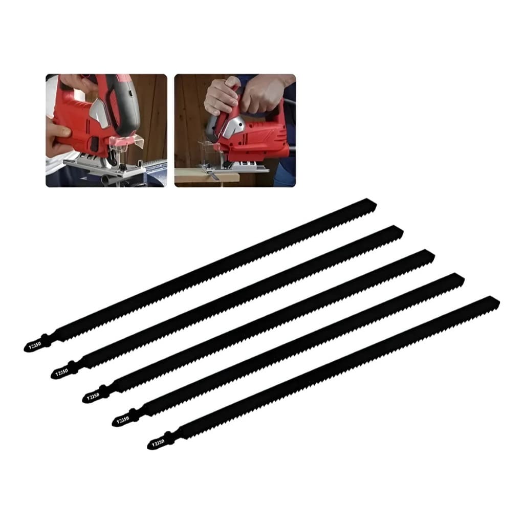 Kit 5 Lâminas Para Tico Tico Longa 25cm Madeira Plástico