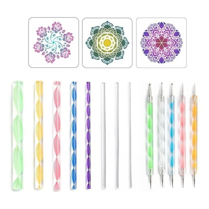 Kit 13 Boleadores Em Acrílico Para Pontilhismo Mandala