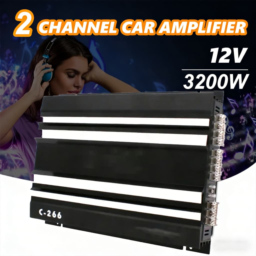 C-236 Amplificador de potência para carro de alta potência 3200W modificado de dois canais e 2 canais