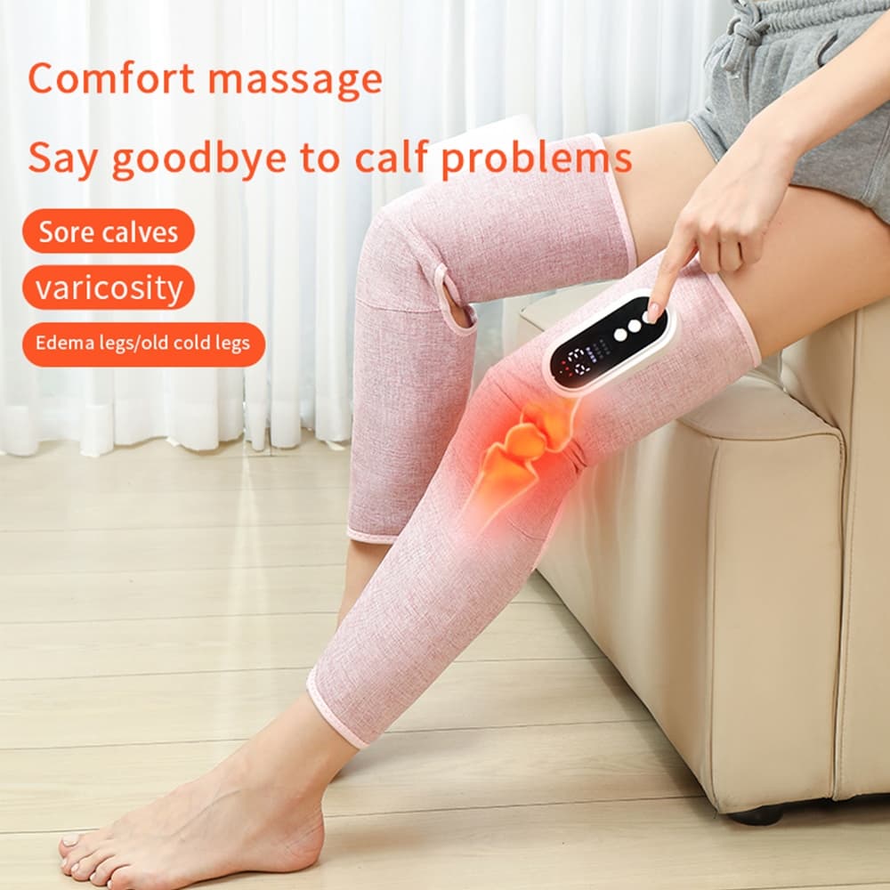 Máquina Massageadora De Panturrilha 360 ° Pressão De Ar 3 Modos Pé Perna Relaxamento Muscular Compressa Quente Promove A