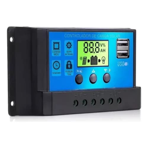 Controlador Solar PWM Que Carrega LCD 60 Amperes USB Automático