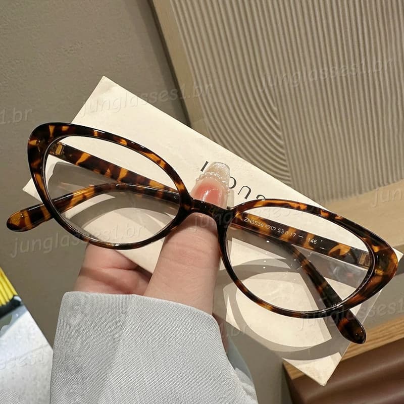Coreano Retro Pequeno Olho De Gato Óculos De Armação Completa Para Homens Mulheres Moda Na Anti Luz Azul