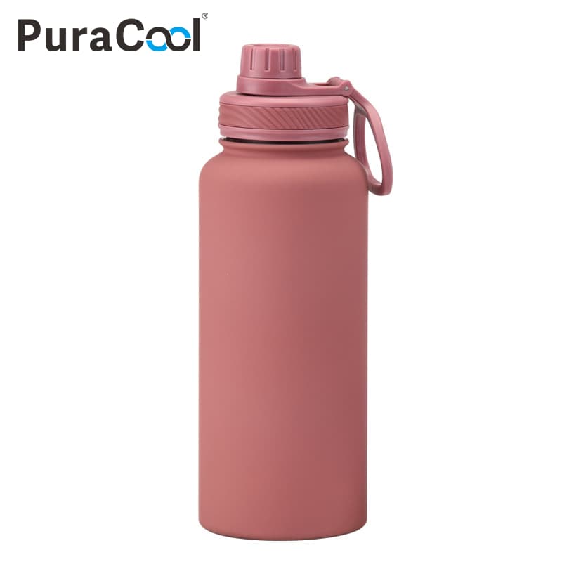 PuraCool Garrafa Térmica 1L 1000ml Inox Isolamento a Vácuo Frio Quente Anti Vazamento Academia Base de Proteção
