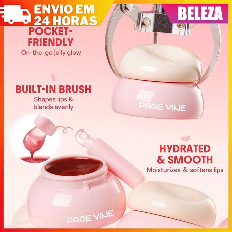 PAGE VINE Enlatado Lip Gloss Água Brilho Espelho Lip Glaze Leite Pode Jelly Lip Oil Dudu Whitening