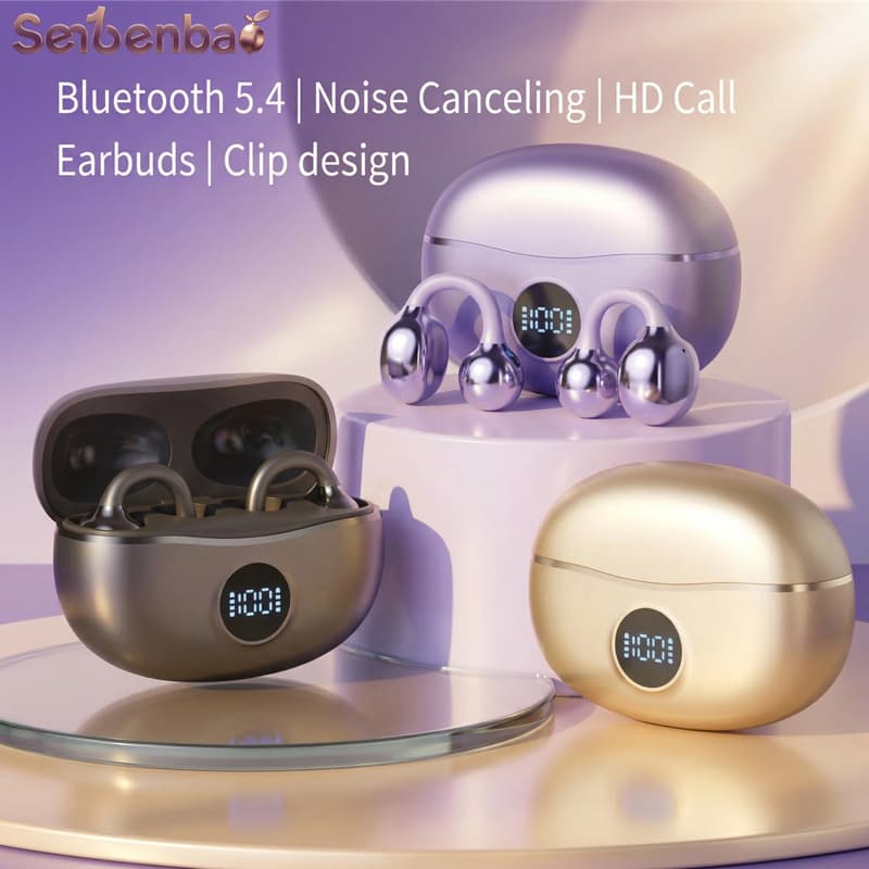 SenBenBao Original S151 Fones De Ouvido Bluetooth 5.4 TWS Sem Fio 9D HiFi Estéreo Para Redução De Ruído Esportivos