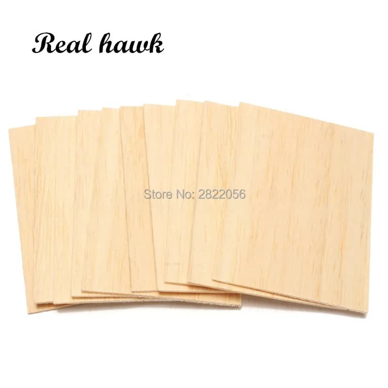 ​Real Hawk Chapas Balsa AAA+ 300x100mm 5un - Espessuras 0.75 a 10mm Alta Precisão para Aeromodelos e Barcos RC