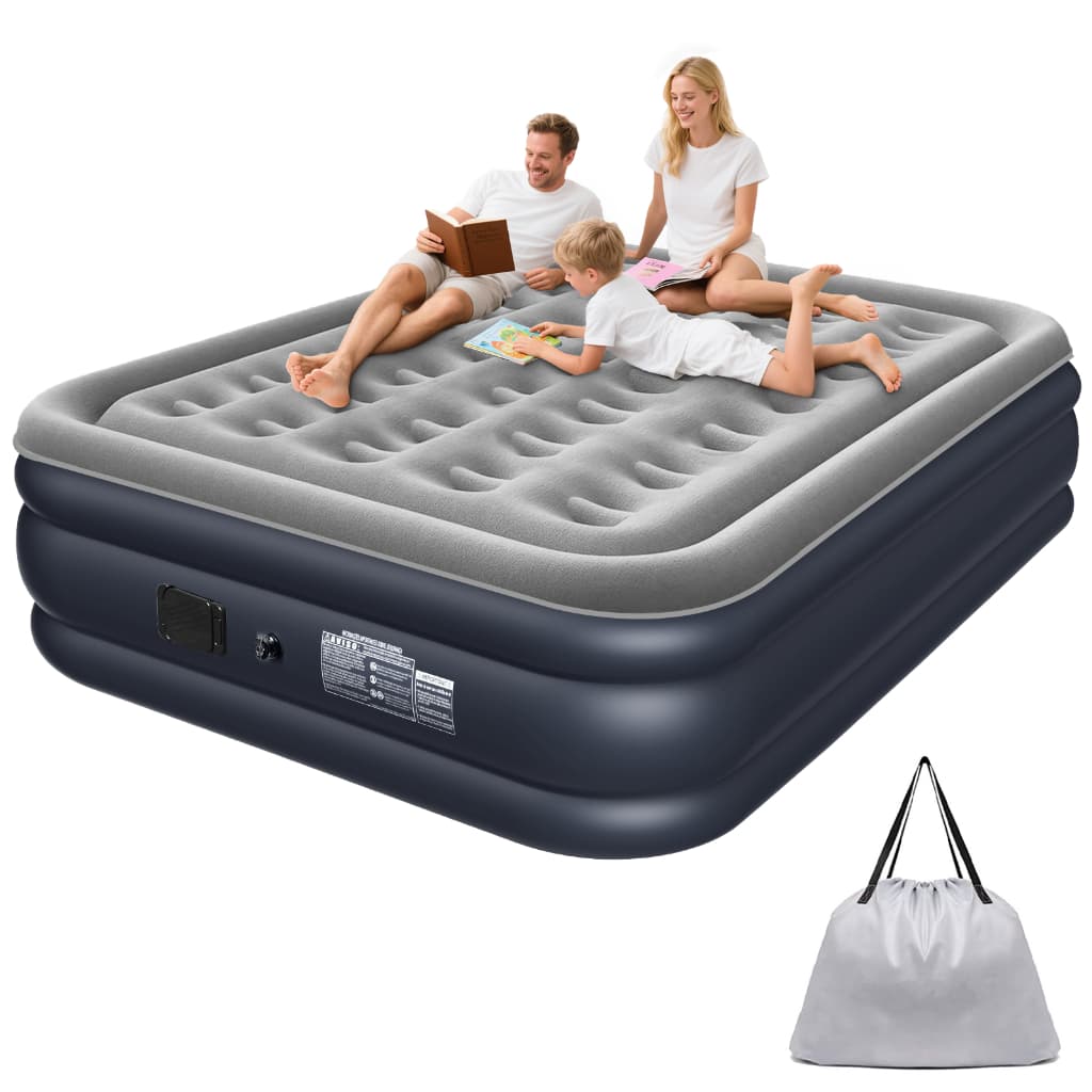 Colchão Inflável Casal Queen 203x152x40 com Bomba Elétrica para Camping e Casa