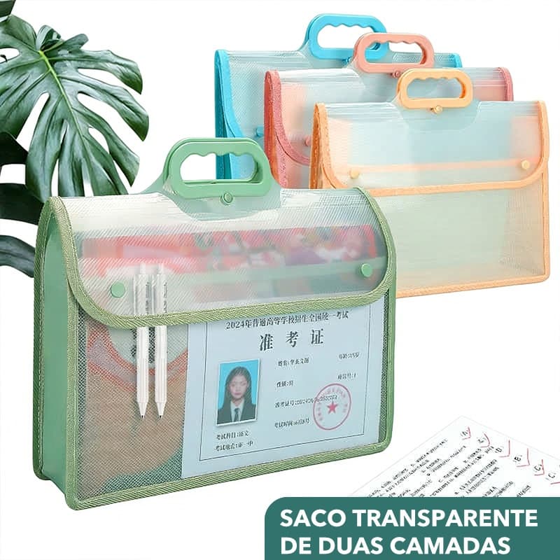 Bolsa Transparente Para Documentos Huajie , Com Aba À Prova D'água , Camada Dupla , Estudantes Da Escola