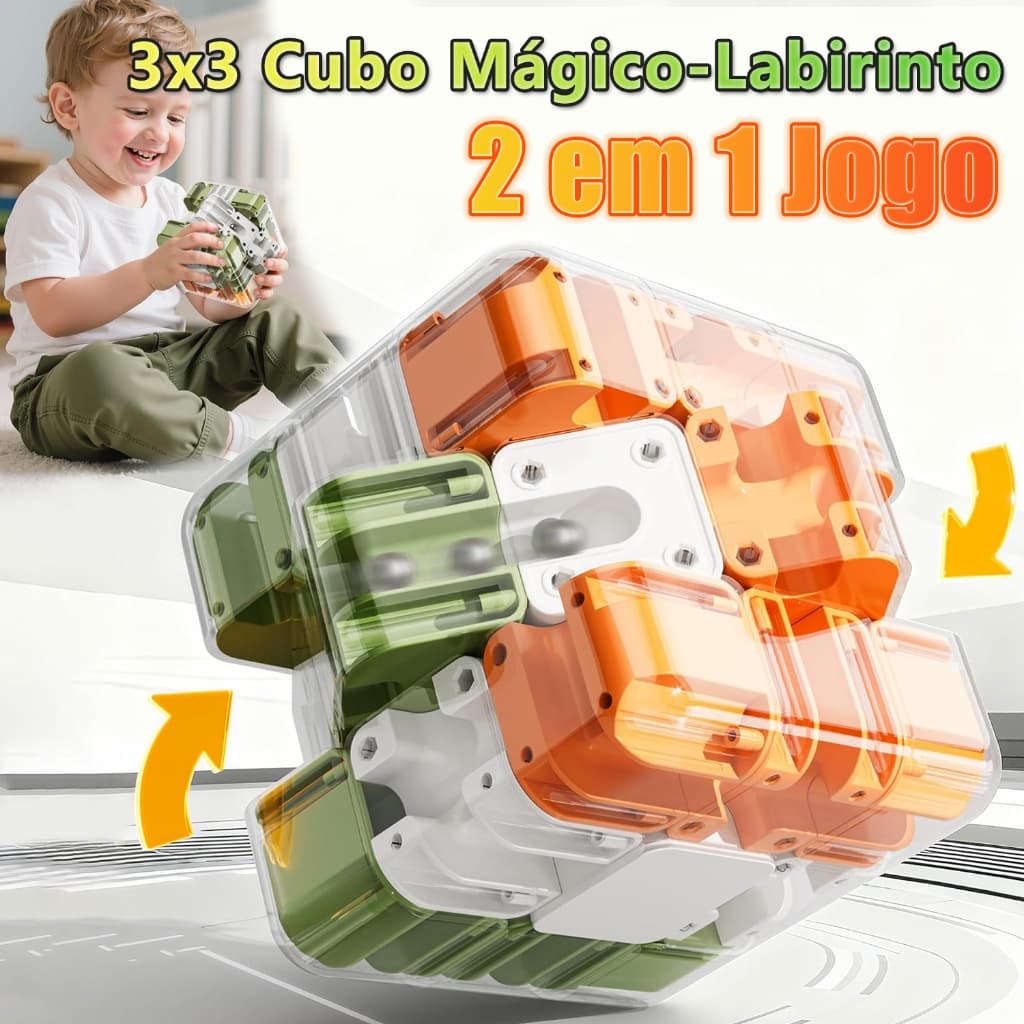 Quebra-cabeça 3D de cubo mágico,Jogo de labirinto 3D com esfera 2 em 1,Brinquedos educativos sensoriais para crianças