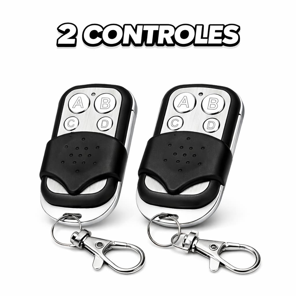 Controle Remoto Universal para Portão Elétrico Eletrônico Garagem com Chaveiro 433mhz 4 Botões