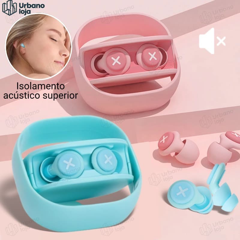 Tampões Auriculares De Silicone Isolamento Acústico Redução De Ruído Com Esponja Macia Protetor Auricular-UR