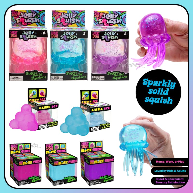 NeeDoh Jelly Squish Brinquedo De Água-Viva Elástico Com Enchimento De Glitter Em Forma Sensorial Para Crianças E Adultos