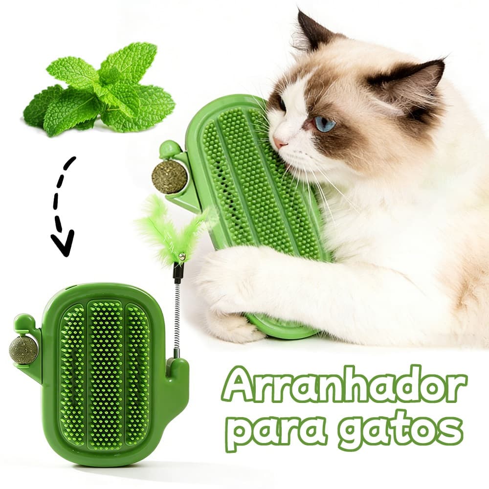 Brinquedo Para Gatos Escova de Parede Massageadora com Catnip Escovar o pelo entretenimento