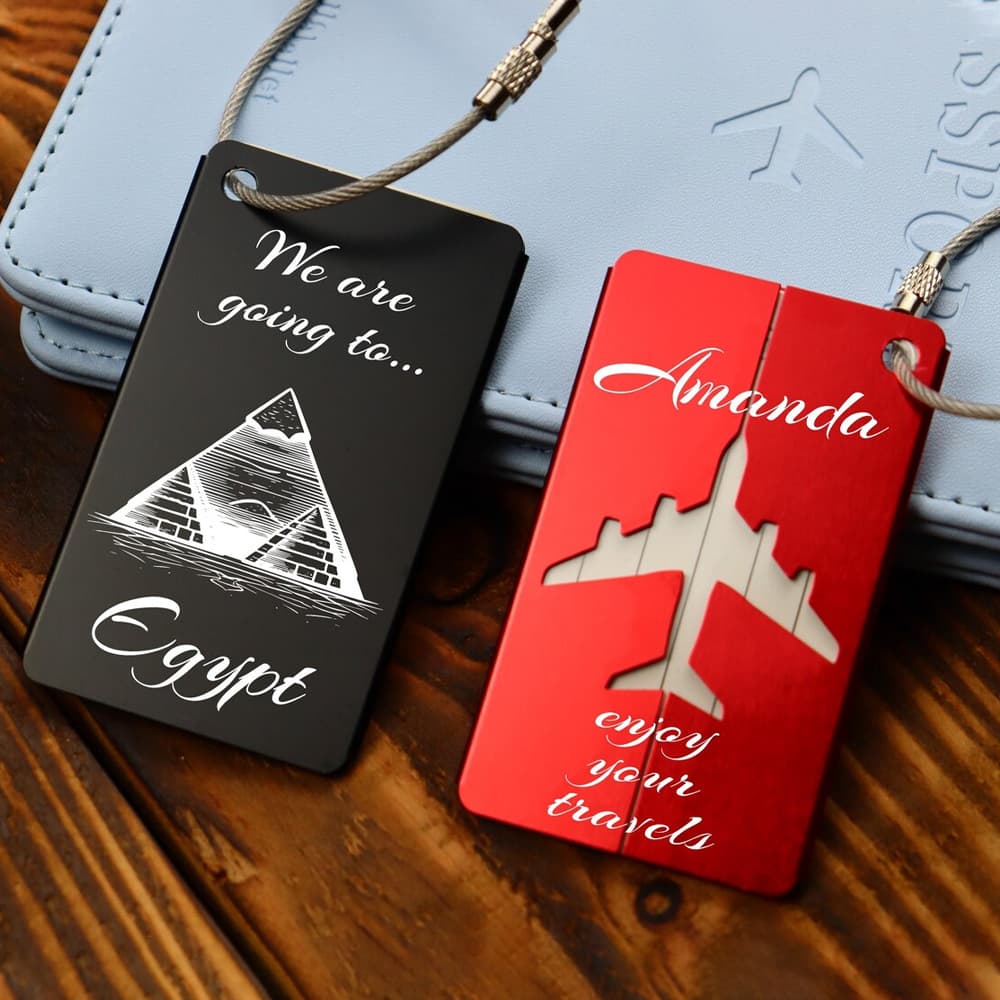 Etiquetas De Bagagem De Metal Personalizadas Gratuitas Para Malas Bolsas Mochilas Viagens