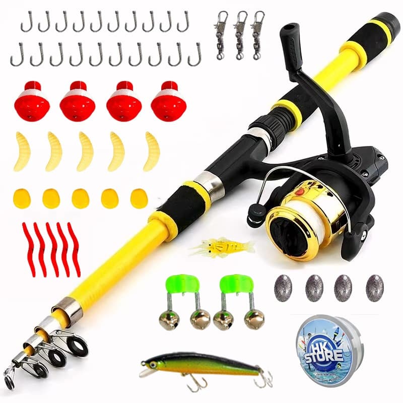 Equipamento De Pesca 1 Vara + 1 Carretel , Mais Acessórios , Como Isca , Ganchos E Chumbadas