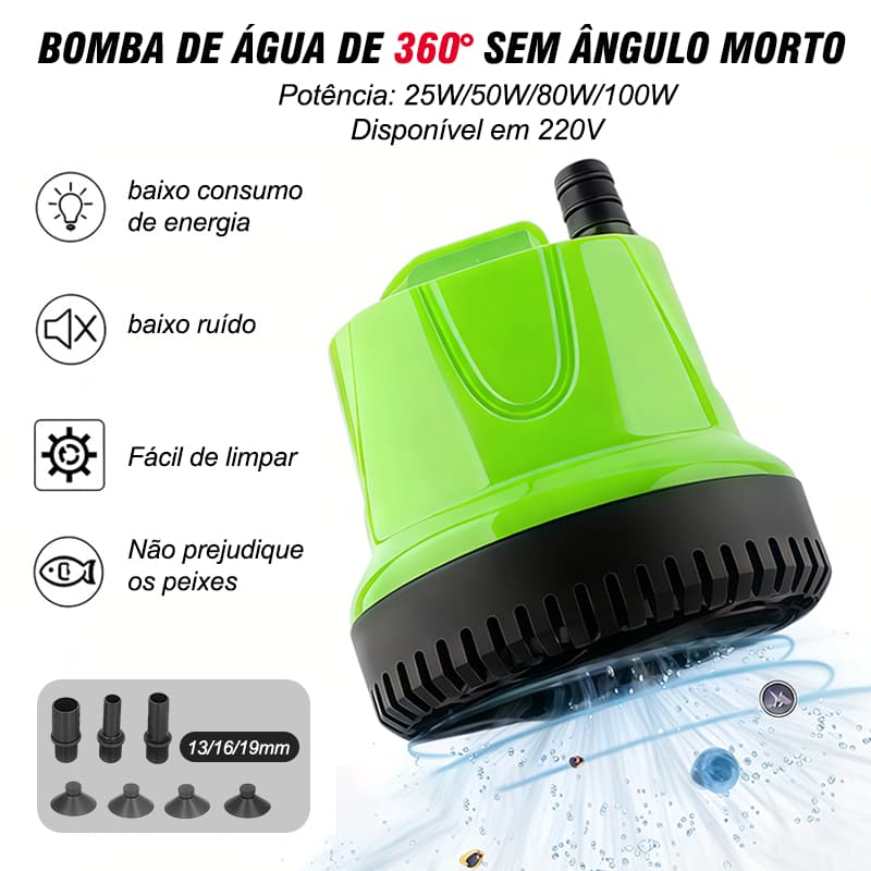 25-100W Motor Bomba Submersa Sucção Fundo Água Drenagem Transferência Fonte Aquário Lago Silenciosa