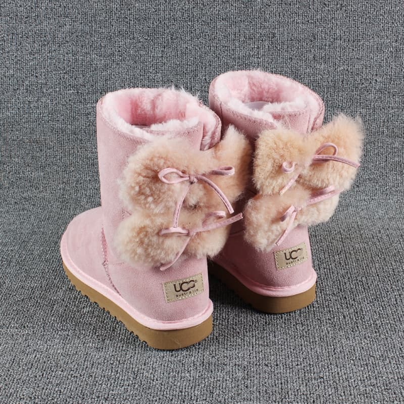 Botas De Neve De Cano Médio Com Laço Fofo , Femininas Quentes De Pelúcia