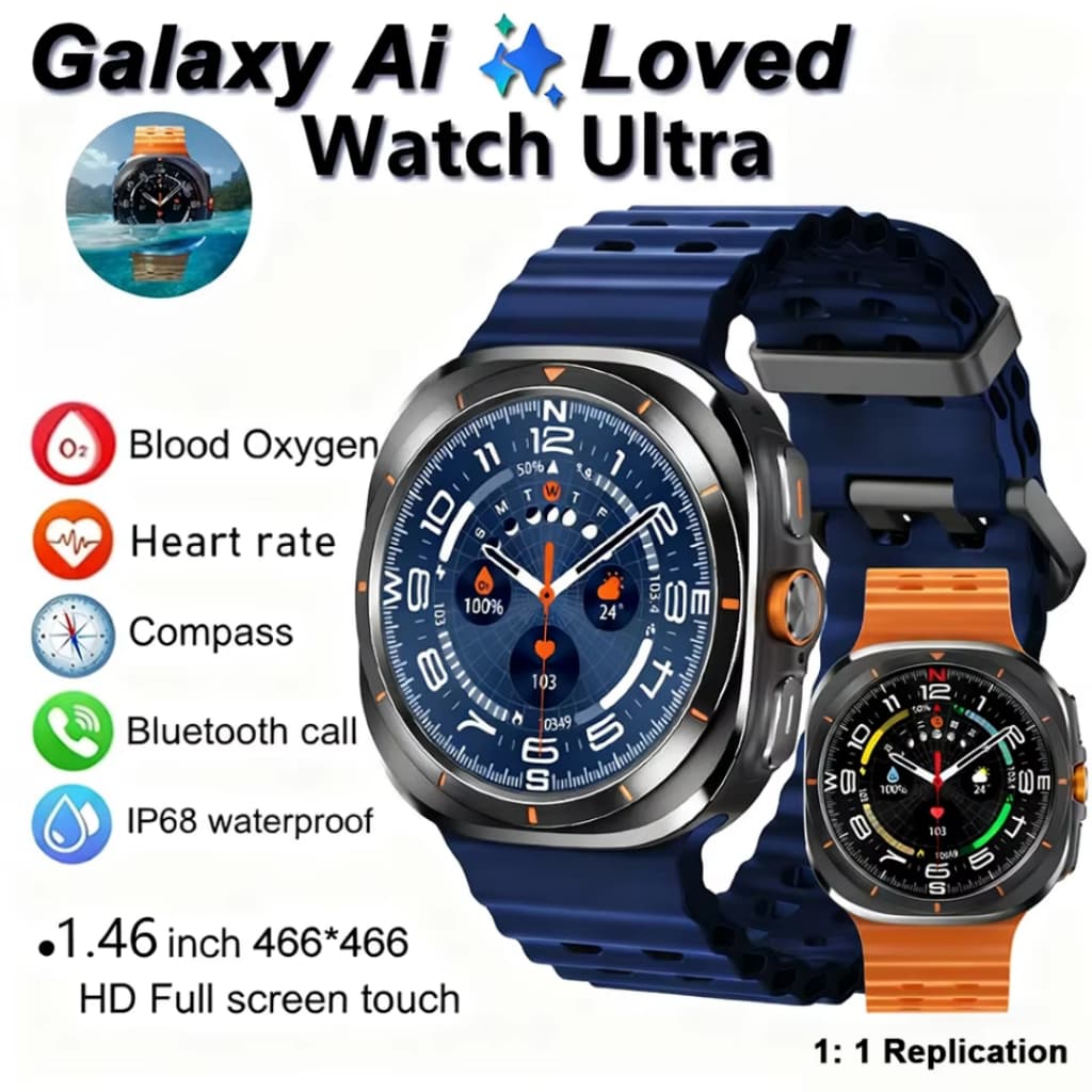 2026 Novo Relógio Ultra Smartwatch 47mm AMOLED ChatGPT NFC Bússola À Prova Dwaterproof Água Bluetooth Chamada Inteligent