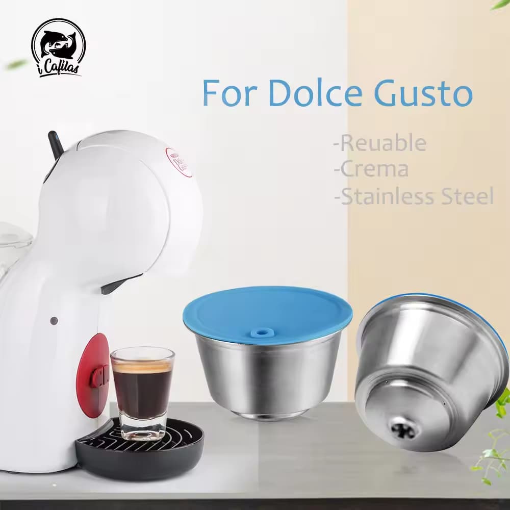 Nescafe Cápsula De Café Reutilizável De Aço Inoxidável Para Dolce Gusto Nova Versão Compatível Com Máquina Nescafé Crema