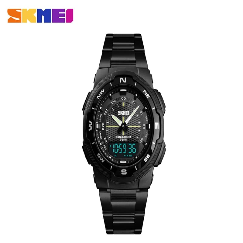 SKMEI  Luxo LED Relógio Digital De Quartzo Com Display Duplo Para Homens À Prova De Choque D'água Relógios De Pulso