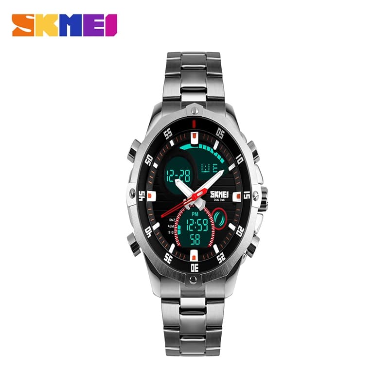 SKMEI  LED Relógio Masculino Esportes Display De Tempo Duplo Digital Luminoso Semana Data Homem De Pulso Eletrônico