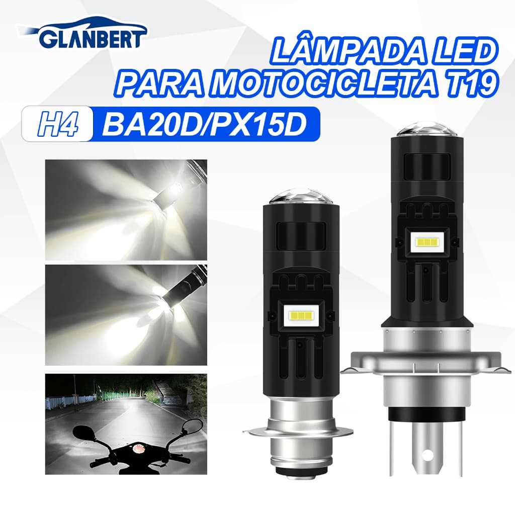 Lâmpada LED Para Farol De Motocicleta , P15D H6 , Ventilador De Feixe Alto/Baixo , Resfriamento DC 9-80V 28W 2500 Lúmens
