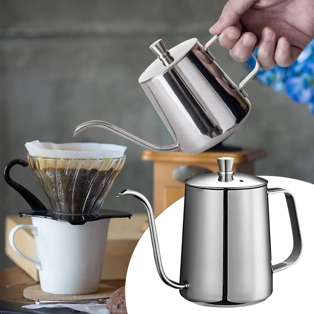Chaleira Inox Bico Fino Chaleira Bico De Ganso Chá Café 600ml