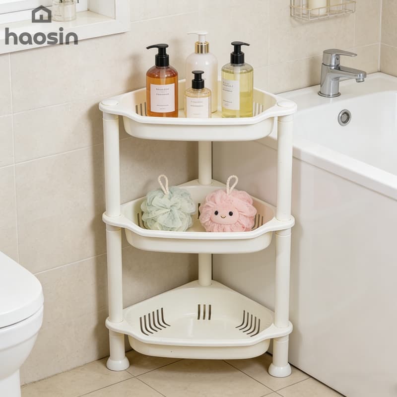 Suporte de Banheiro Shampoo Para Box 3 Andares Porta Shampoo Condicionador Branco