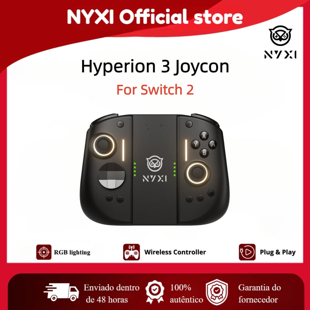 Controlador NYXI Hyperion 3 Para Nintendo Switch 2 Joypad Sem Fio Joycon