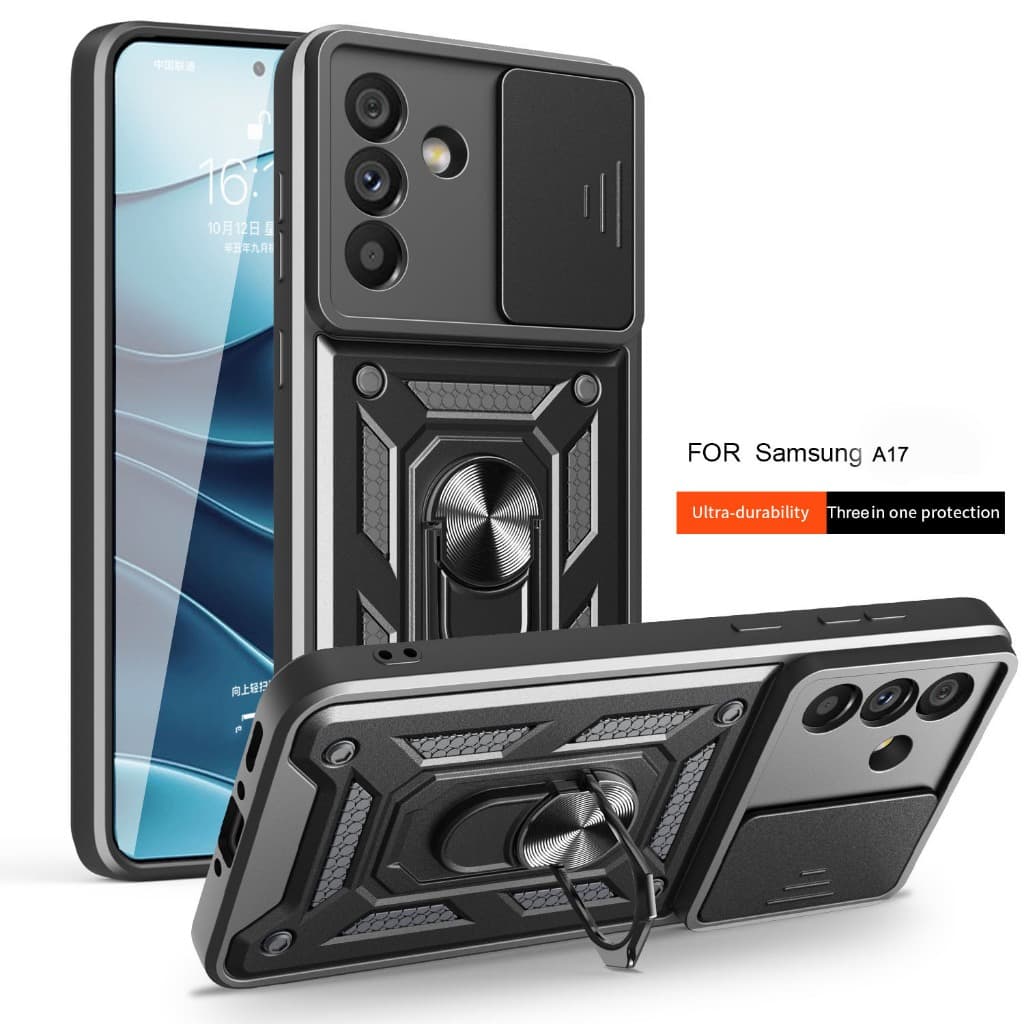 Capa De Telefone Resistente À Prova De Choque Para Samsung Galaxy A17 A16 A15 Magnética Com Suporte Câmera