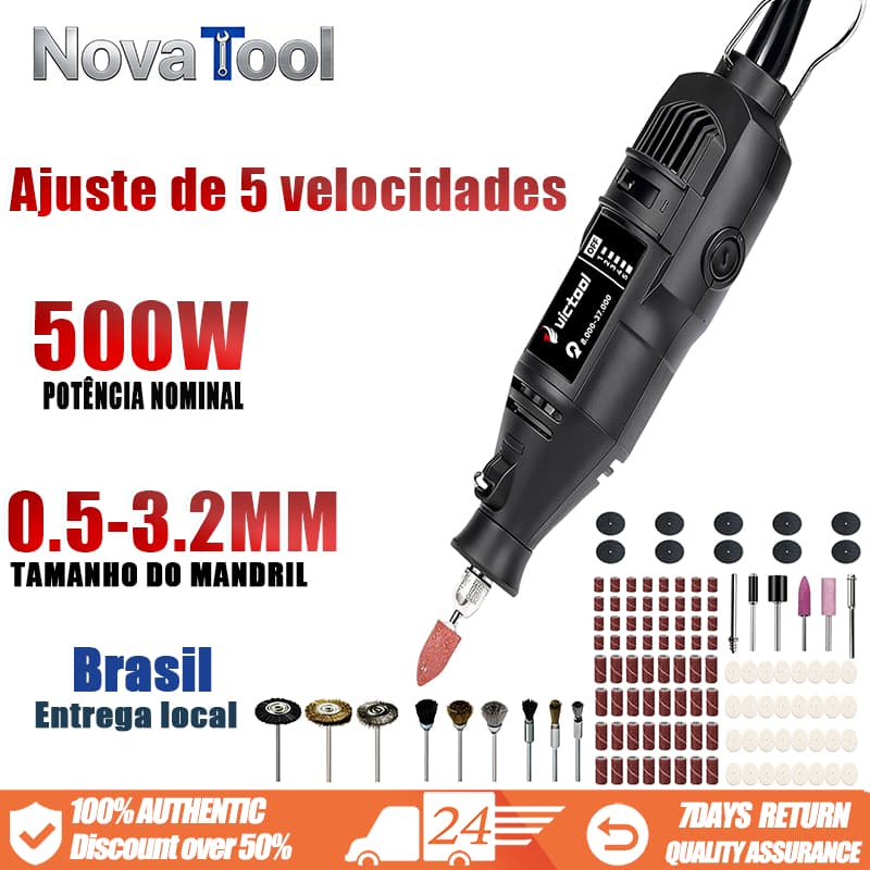110V Conjunto de lixadeira elétrica de 124 peças, com 5 velocidades ajustáveis, para lixar e polir.