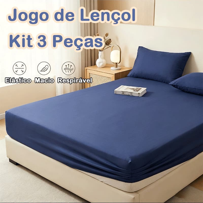 Alta Qualidade Kit Jogo de Lençol 400 Fios Micropercal com Elástico 3 Peças Casal Solteiro Queen King