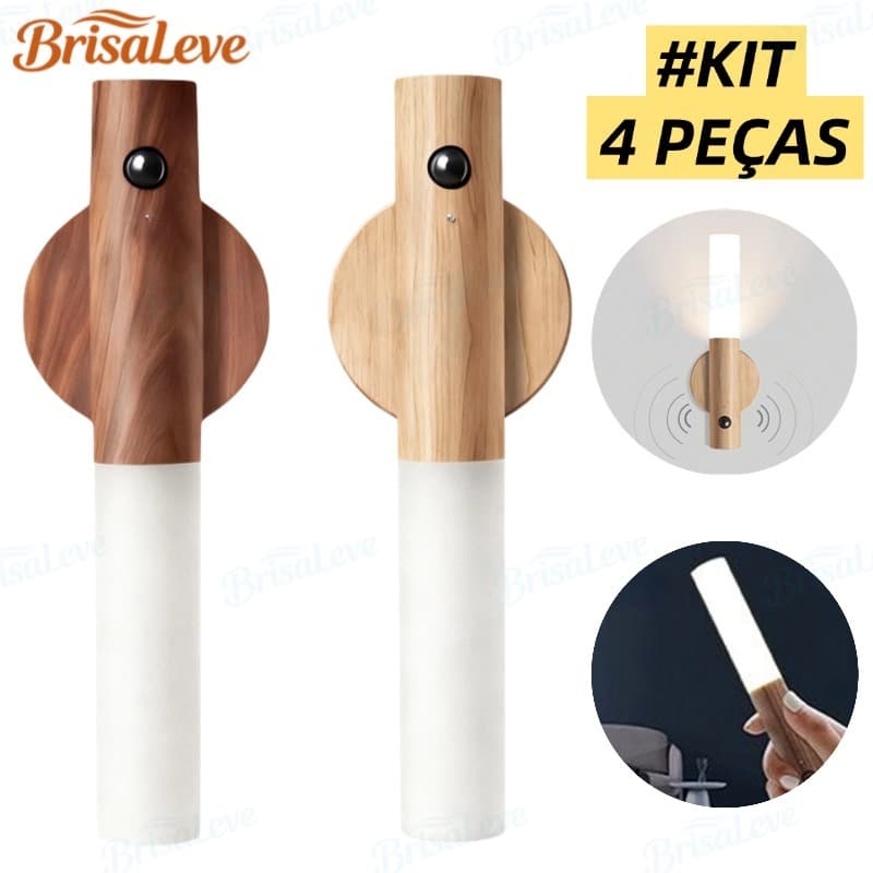 Luz De LED Noturna TYPE-C Magnética De Madeira Sem Fio De Moda Simples Brilho Multifuncional Ajustável Em Três Cores -BL
