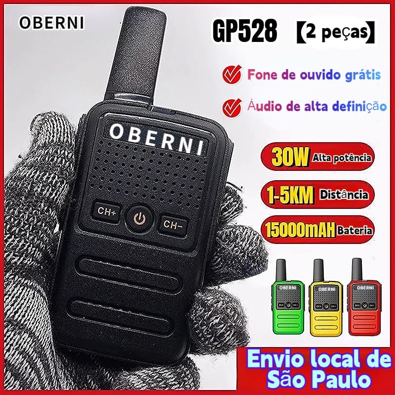 Alto-Falante 2 Peças OBERNI GP528 Mini Walkie talkie Pequeno 30W De Alta Potência 15000mAH 2-5km Distância De Chamada Ho