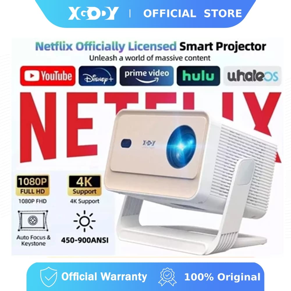 Projetor XGODY Gimbal N6 PRO 4K 900ANSI Foco Automático WiFi LED De Filme De Vídeo 2 + 16 Gb