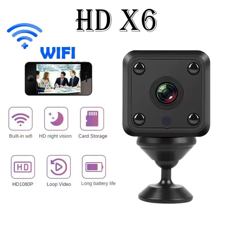 X6 Mini Câmera IP WiFi HD 1080P Vigilância De Segurança Sem Fio Micro Cam Visão Noturna Monitor De Esportes Em Casa Inte
