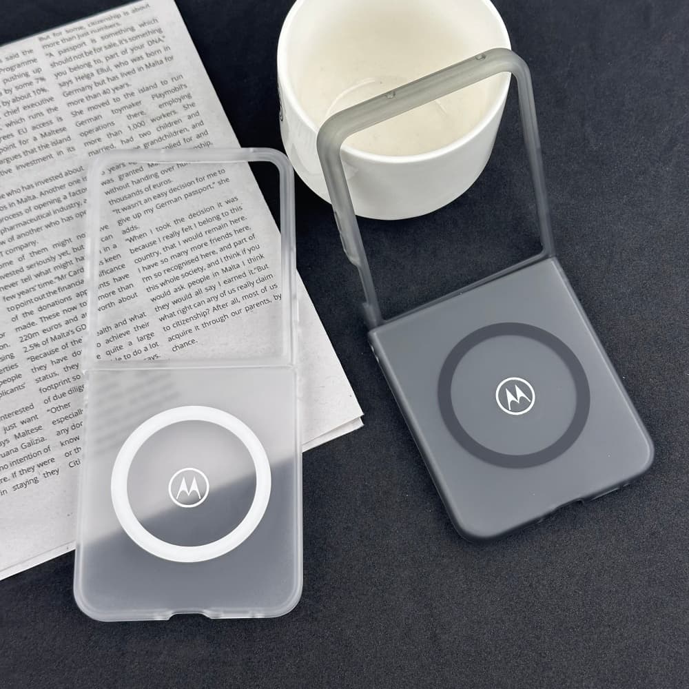 Capa De Telefone Rígida Magnética Transparente Fosca Para Motorola Razr 40 50 60 Ultra Carregamento Sem Fio Proteção À P