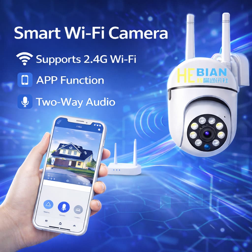 Câmera De Segurança Doméstica Wi-Fi Sem Fio De Antena Dupla Com Acesso Remoto Móvel E Visão Noturna Interna