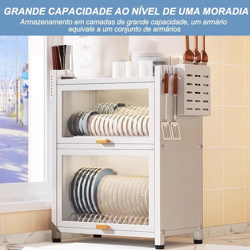Rack de drenagem de talheres de camada dupla Armário de armazenamento de cozinha Talheres Rack de armazenamento de talhe
