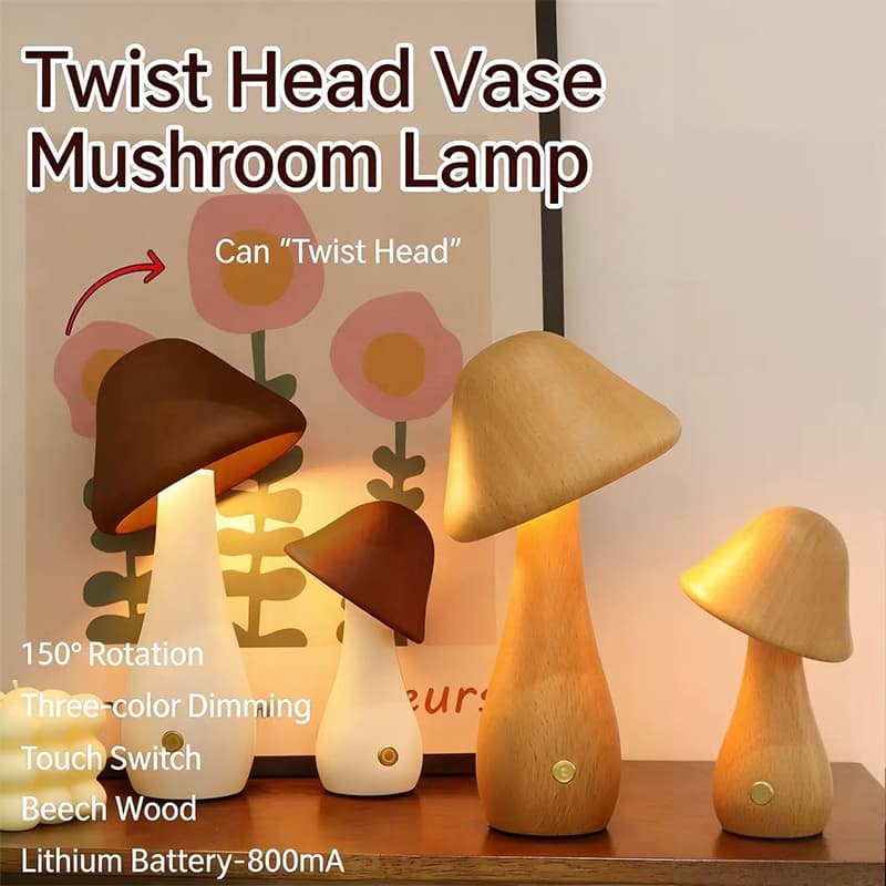Mini Cogumelo Lâmpada De Mesa Do Quarto Recarregável Toque Led Sala Estar Decorativa Pequena Cabeceira Para O