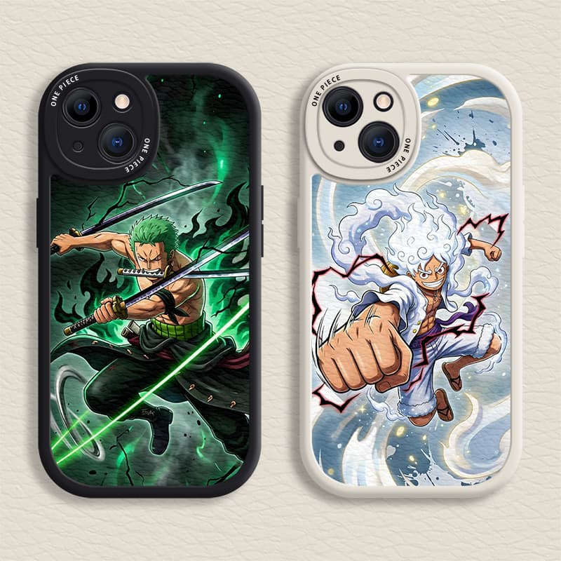Capa iPhone Para 16/15/14/13/12 Mini/11 Promax One Piece Battle Screen Luffy/Zoro Macia 7/8 Plus/X/XR/Xs Max